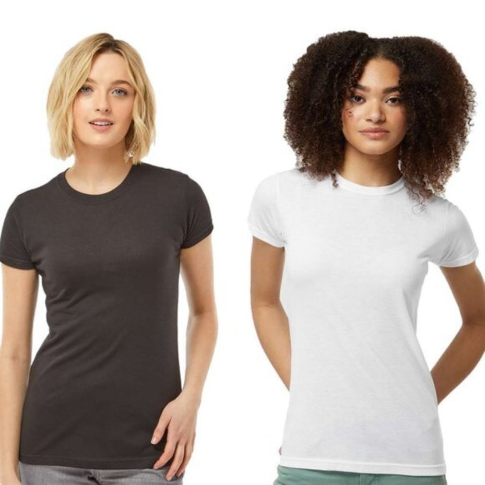 Premium T-Shirts, Set of 2, Womens T-Shirts, Soft Comfy Ring-spun Cotton Tees
